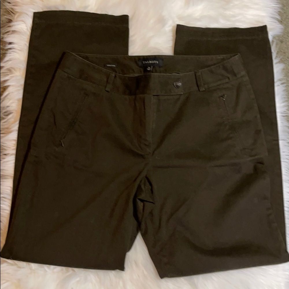 Talbots Cotton Flat Front Pants Slacks Trousers Zippered Pockets Size 10 - Picture 6 of 16